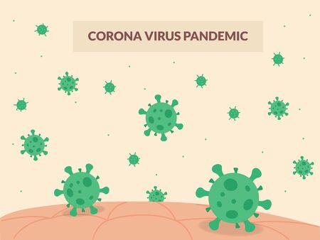 virus corona covid-19 banner or background template with human skin with modern flat styleのイラスト素材