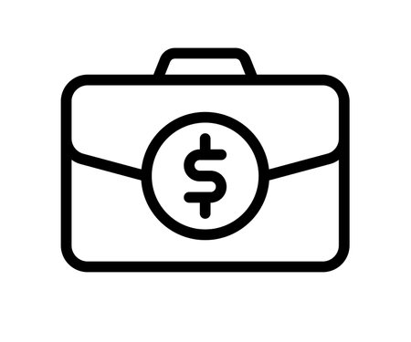 briefcase finance bag single isolated icon with outline style vector design illustrationのイラスト素材