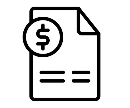 invoice document accounting single isolated icon with outline style vector design illustrationのイラスト素材