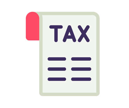 tax bill invoice single isolated icon with flat style vector design illustrationのイラスト素材