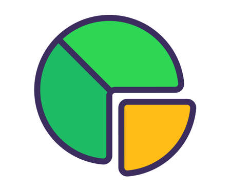 pie chart budget report single isolated icon with filled line style vector design illustrationのイラスト素材
