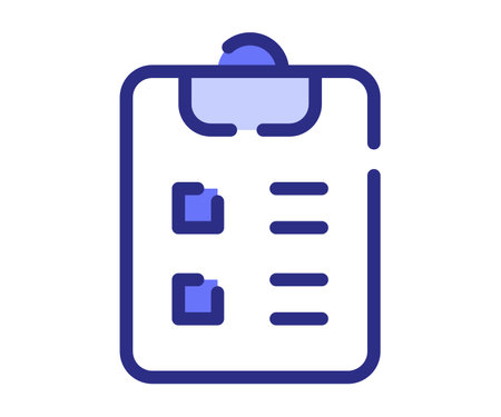 clipboard checklist task single isolated icon with dashed line or dash lines style vector design illustrationのイラスト素材