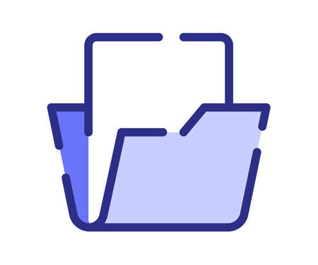 folder folding storage single isolated icon with dashed line or dash lines style vector design illustrationのイラスト素材