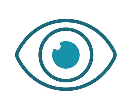 vision see eye single isolated icon with solid line style vector design illustrationのイラスト素材