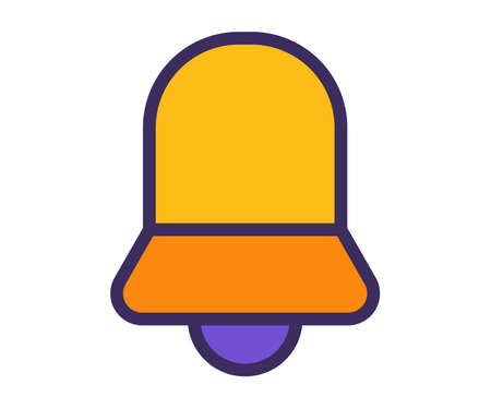 notification bell notice single isolated icon with filled line style vector design illustration