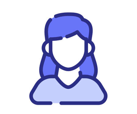 person woman user single isolated icon with dash or dashed line style vector design illustrationのイラスト素材