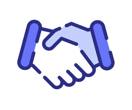 deal handshake agreement single isolated icon with dash or dashed line style vector design illustrationのイラスト素材