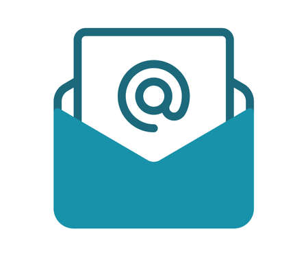 email envelope letter single isolated icon with solid line style vector design illustration