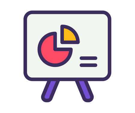 presentation display chart single isolated icon with filled line style vector design illustrationのイラスト素材