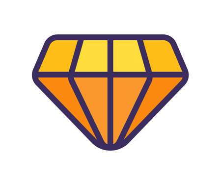 diamond gem valuable single isolated icon with filled line style vector design illustrationのイラスト素材