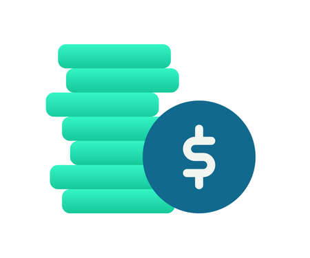 coin dollar money single isolated icon with gradient style vector design illustrationのイラスト素材