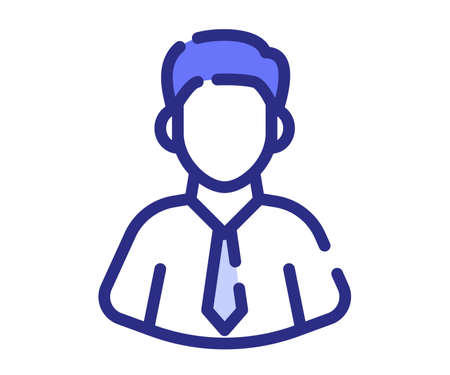 businessman employee worker single isolated icon with dash or dashed line style vector design illustrationのイラスト素材