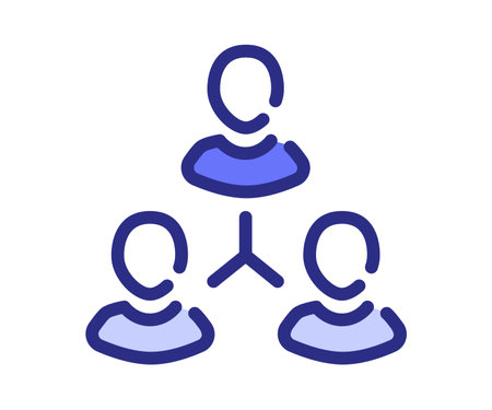 network team relationship single isolated icon with dash or dashed line style vector design illustrationのイラスト素材