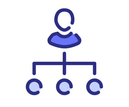 structure leadership organization single isolated icon with dash or dashed line style vector design illustrationのイラスト素材