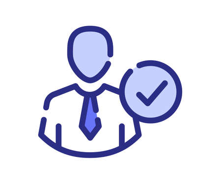 check profile user single isolated icon with dash or dashed line style vector design illustrationのイラスト素材