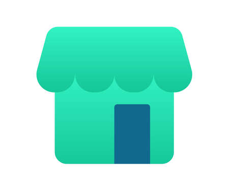 market store shop single isolated icon with gradient style vector design illustrationのイラスト素材