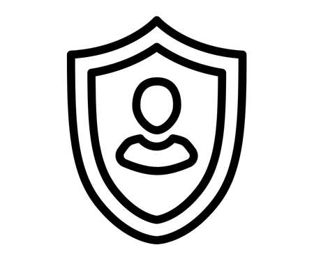 protection employee insurance single isolated icon with outline style vector illustrationのイラスト素材