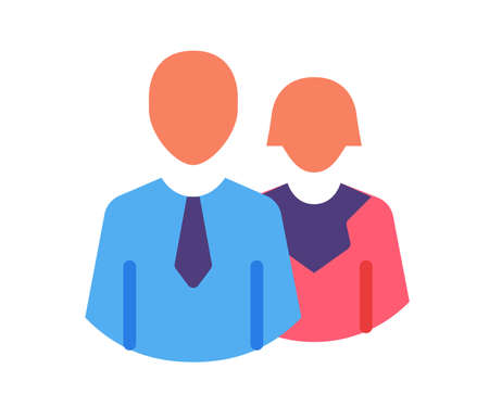 team couple consultant single isolated icon with flat style vector illustrationのイラスト素材