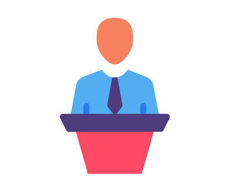 speech podium speaker single isolated icon with flat style vector illustrationのイラスト素材