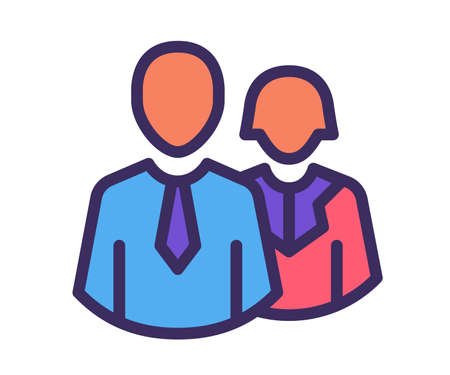 team couple consultant single isolated icon with filled line style vector illustrationのイラスト素材