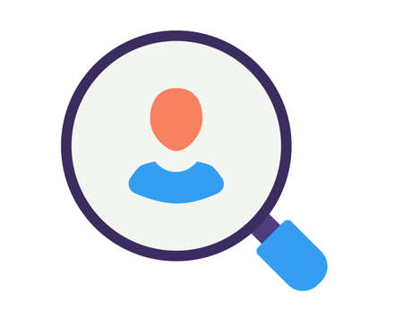 hiring find user single isolated icon with flat style vector illustrationのイラスト素材