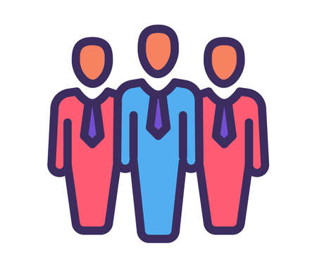 group team leader single isolated icon with filled line style vector illustrationのイラスト素材
