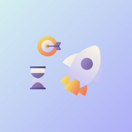 launching icons collection with smooth style coloring vector design illustrationのイラスト素材