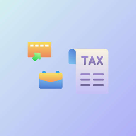tax icons collection with smooth style coloring vector design illustrationのイラスト素材