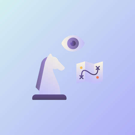 strategy icons set collection with smooth style coloring with vector design illustrationのイラスト素材