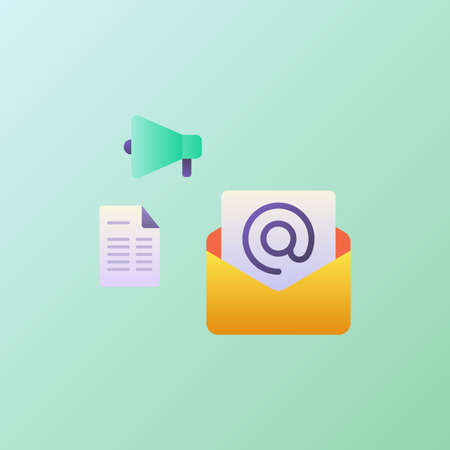 mail marketing icons collection with smooth style coloring vector design illustrationのイラスト素材
