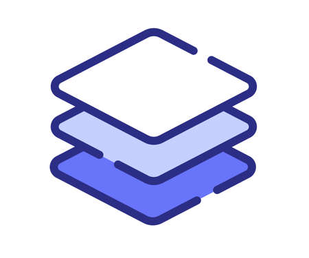 layer design arrange single isolated icon with dash or dashed purple line style vector illustrationのイラスト素材