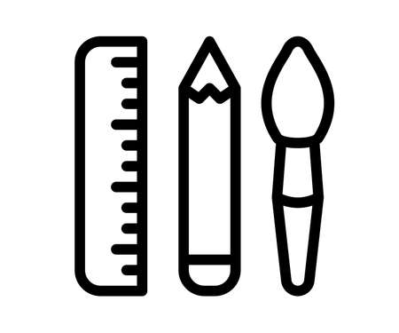 design tool pen brush single isolated icon with outline style vector illustrationのイラスト素材