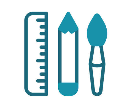 design tool pen brush single isolated icon with solid line style vector illustrationのイラスト素材
