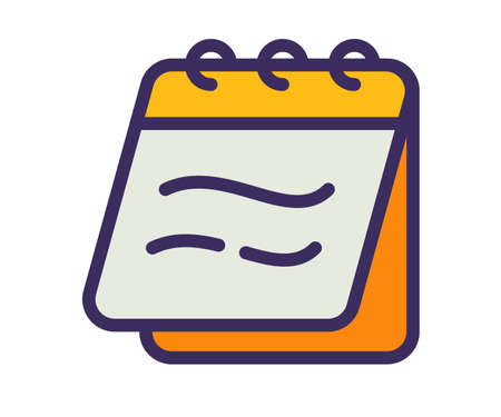 notebook notes notepad single isolated icon with filled outline line style vector illustrationのイラスト素材