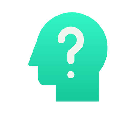 question understand help single isolated icon with gradient style vector illustration