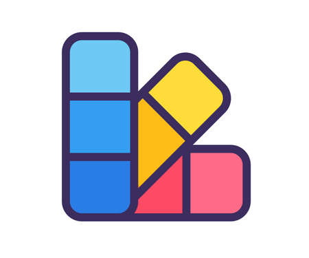 palette color coloring single isolated icon with filled outline line style vector illustrationのイラスト素材