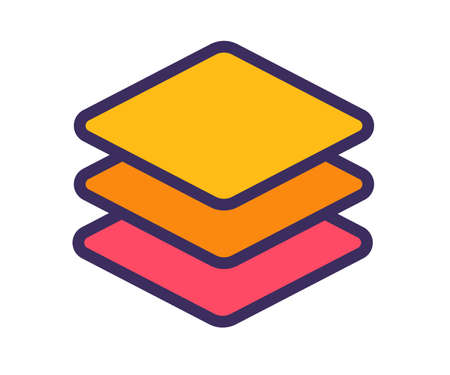 layer design arrange single isolated icon with filled outline line style vector illustrationのイラスト素材