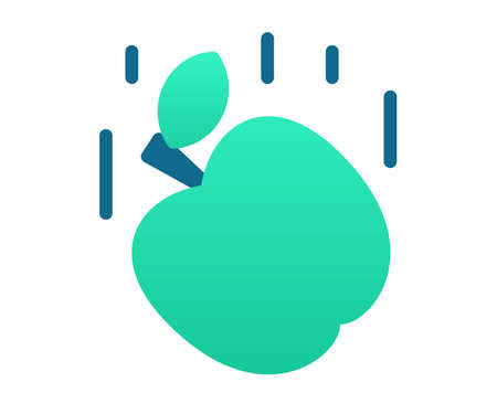 apple fall single isolated icon with gradient style vector illustrationのイラスト素材