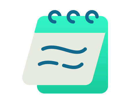 notebook notes notepad single isolated icon with gradient style vector illustrationのイラスト素材