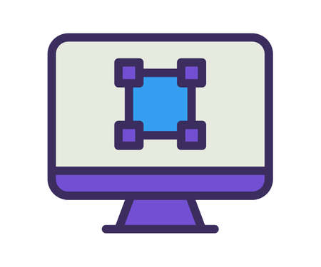 computer graphic tool single isolated icon with filled outline line style vector illustrationのイラスト素材