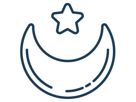 moon ramadan muslim islam single isolated icon with outline style vector illustrationのイラスト素材