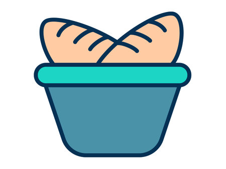 meal bread muslim ramadan single isolated icon with filled line style vector illustrationのイラスト素材