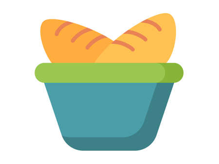 meal bread muslim ramadan single isolated icon with flat style vector illustrationのイラスト素材