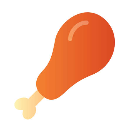 chicken meat grilled single isolated icon with smooth style vector illustrationのイラスト素材