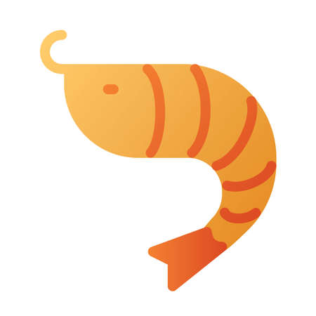 shrimp seafood fish single isolated icon with smooth style vector illustrationのイラスト素材