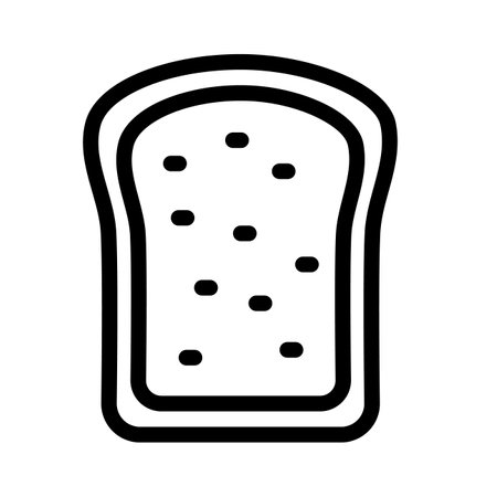 bread butter wheat bread single isolated icon with outline style vector illustrationのイラスト素材