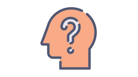 question understand help single isolated icon with flat dash or dashed style vector illustrationのイラスト素材