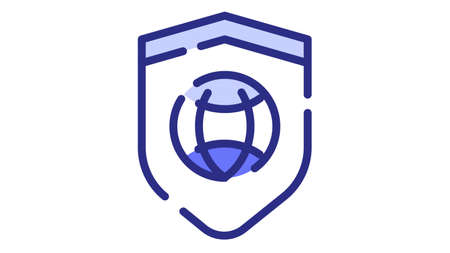 security vpn secure internet single isolated icon with dash or dashed line style vector design illustrationのイラスト素材