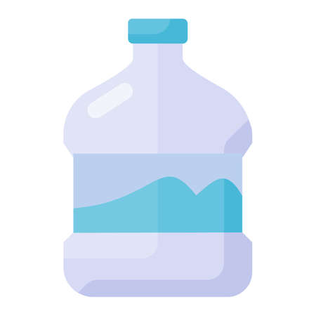 water gallon mineral single isolated icon with flat style vector illustrationのイラスト素材