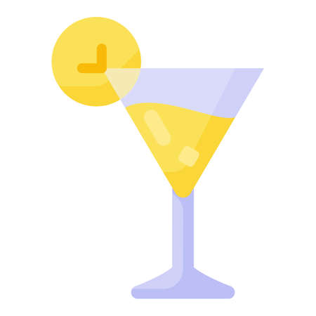 cocktail lemon cold single isolated icon with flat style vector illustrationのイラスト素材